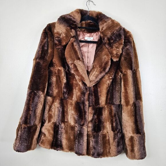 Cache Faux fur jacket  with ribbon belt size M - Picture 1 of 8